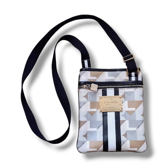 L.A.M.B. by Gwen Stefani rare vintage Y2K abstract print leather crossbody bag - Picture 1 of 9